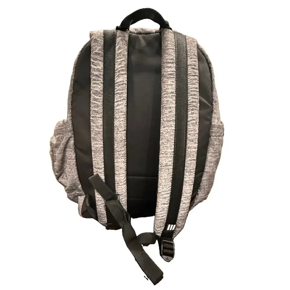 Adidas Gray Heather Backpack 3 Stripes School Laptop Athletic Travel Bag